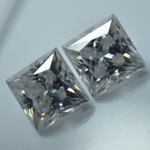 CERTIFIED 10.58 Ct Moissanite Pair Loose Gemstone 2 Pcs VVS1 D Color Square Cut